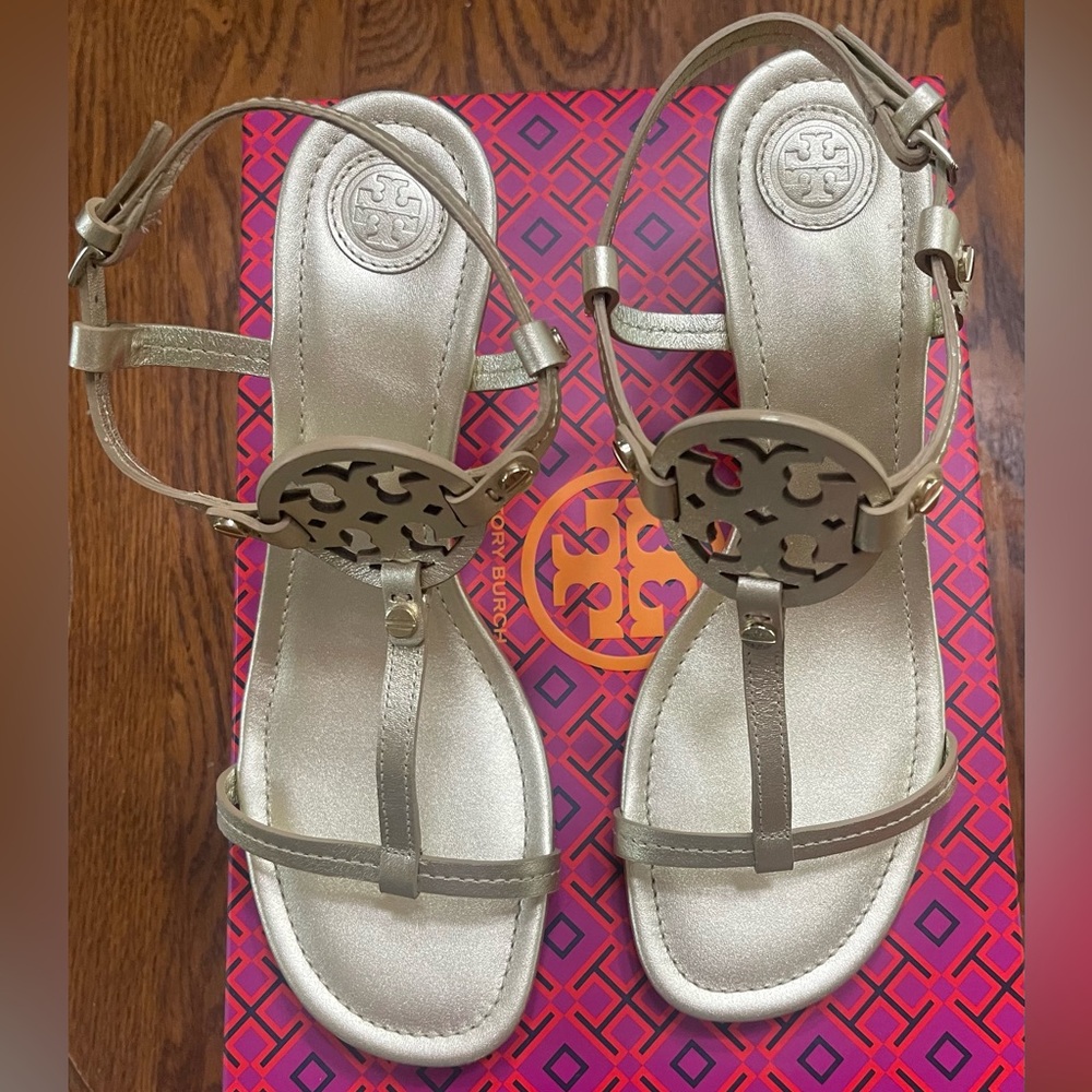 Tory Burch Metallic Gold Sandals